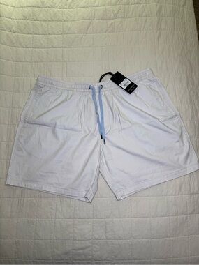 Rodd & Gunn Off-White Shorts with Light Blue Drawstring